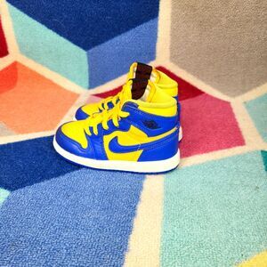 Nike Air Jordan 1 Retro High OG  Blue Yellow Reverse Laney Toddler Size 8C